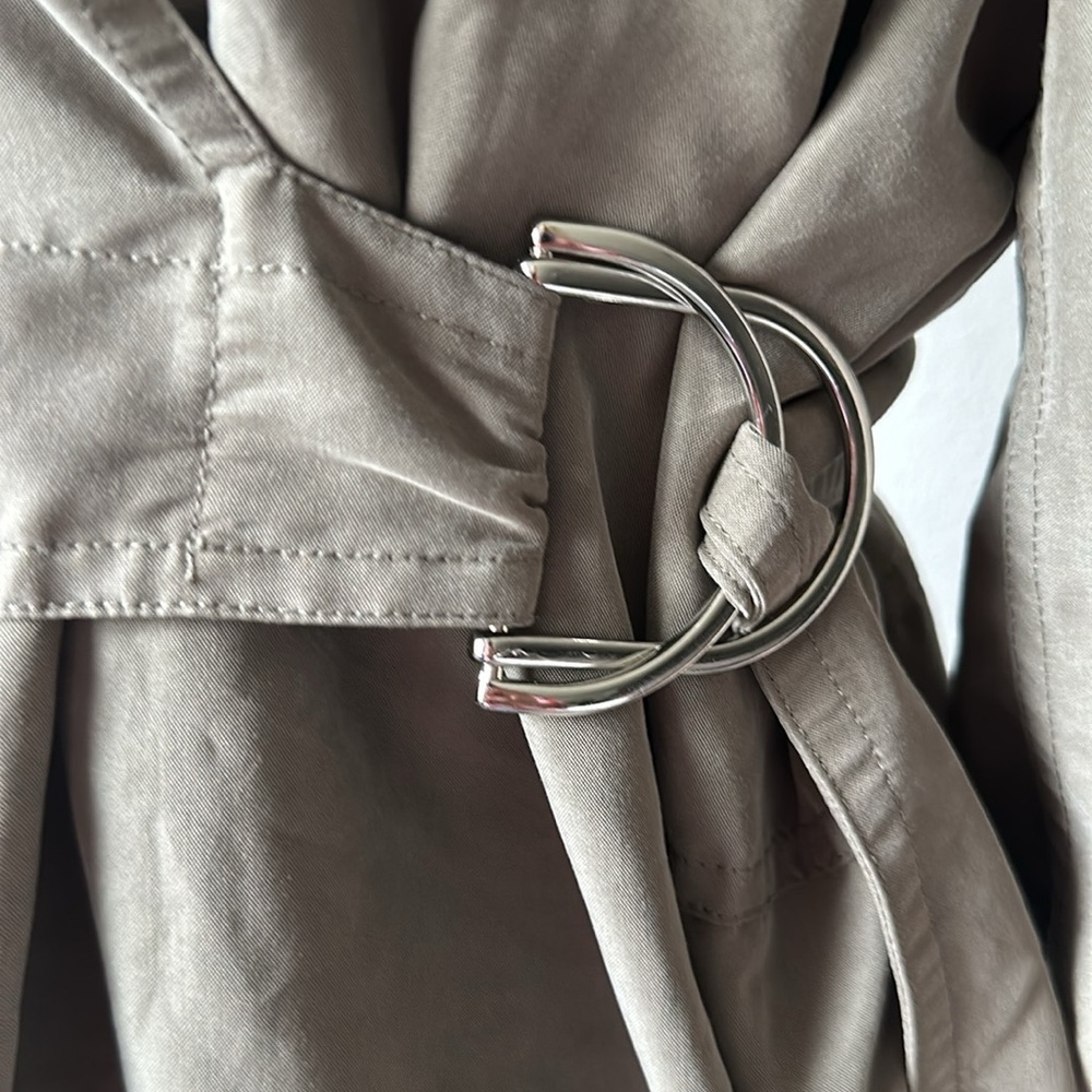 Zara Woman dress jacket silk light olive wrap around size Medium - Picture 3 of 9